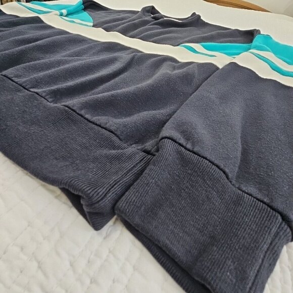VTG Main Event Athletic Club Sweatshirt Men's Boxy Large Turquoise Black Raglan - Picture 2 of 12